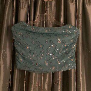 Forever 21 teal sequin skirt
